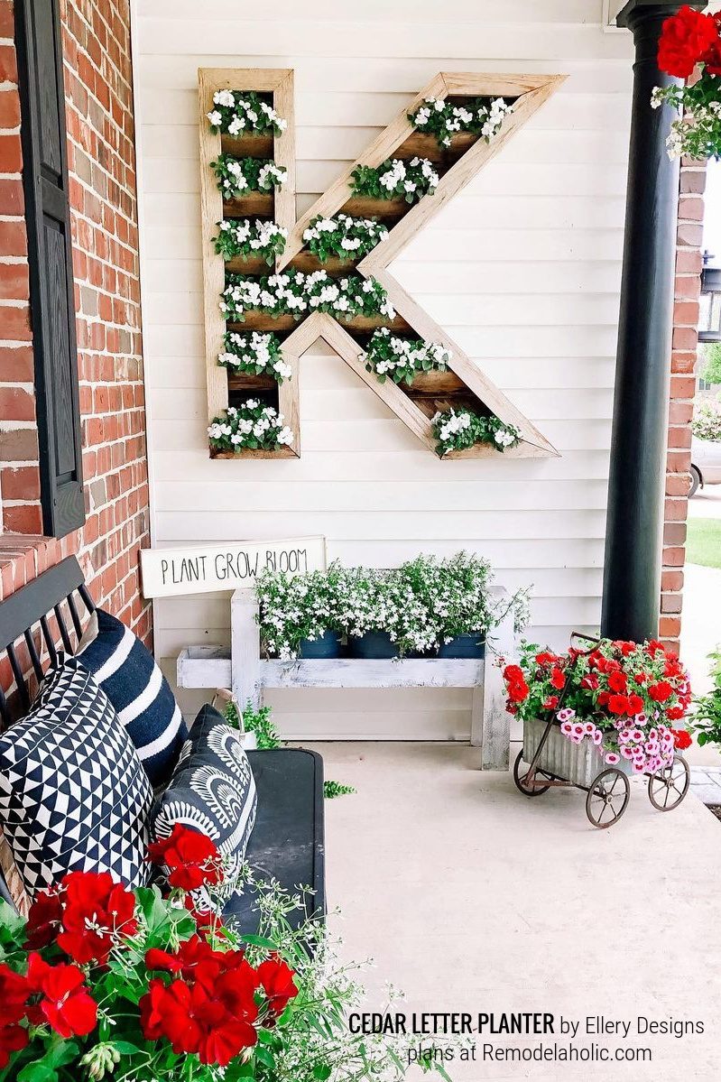Handmade Outdoor Monogram Letter Planter, Design By Ellery Designs Plans Bekob