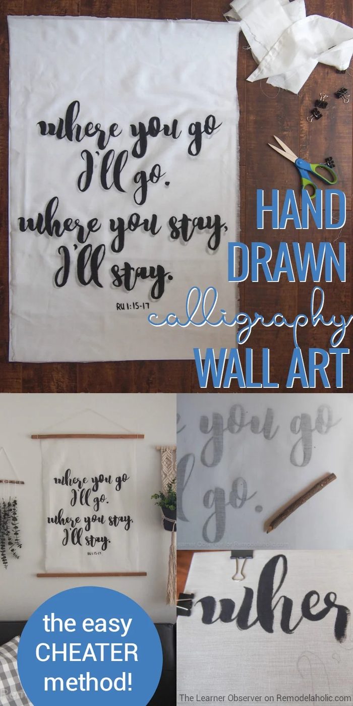 No more empty walls! Turn some things you have around the house into this Handmade handpainted calligraphy art wall hanging -- no art skills required!