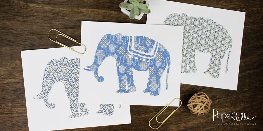 Free Printable Gift option, Set Of 3 Elephant Art Prints @Bekob