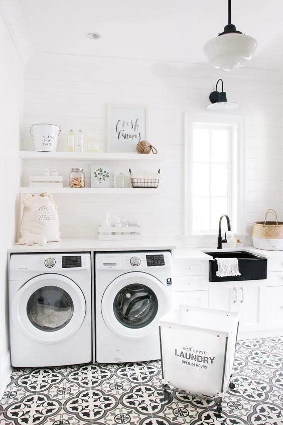 Laundry Room Inspiration | Real Life Rooms: A direct Laundry Room Update to Add Color and Character #Bekob