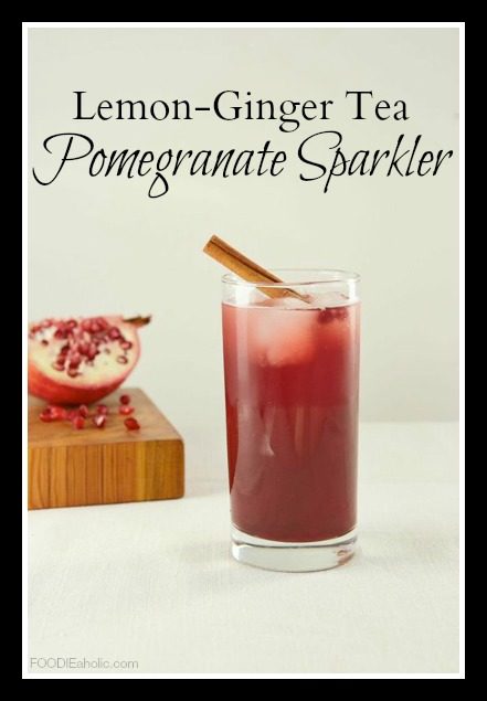 Lemon-Ginger Tea Pomegranate Sparkler | FOODIEaholic.com #recipe #cooking #beverage #sparkler #drink #lemon #tea #ginger #pomegranate