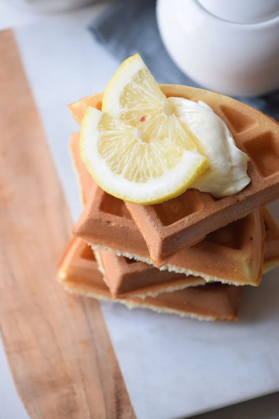 Add a little kick to your regular breakfast waffles by adding some citrus with this Lemon Waffles Recipe via Bekob.com