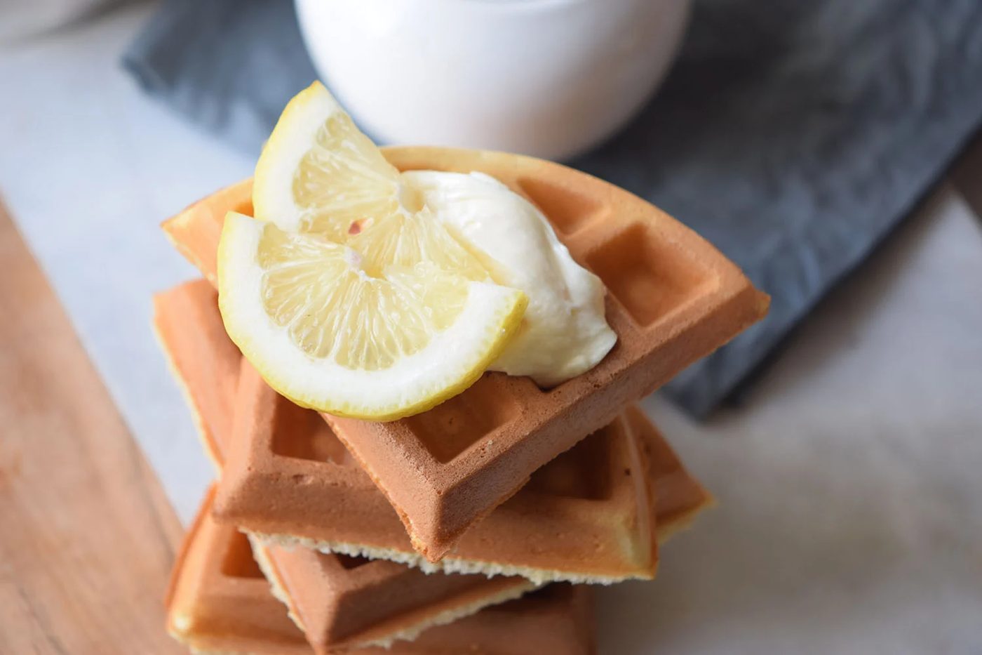 Add a little kick to your regular breakfast waffles by adding some citrus with this Lemon Waffles Recipe via Bekob.com