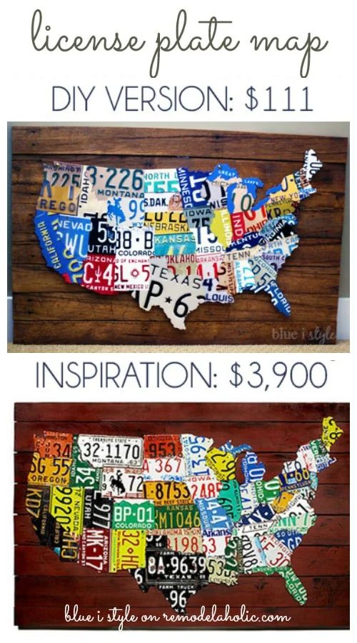 Save thousands of dollars and get the designer look for around $100 with this straightforward Handmade license plate map!