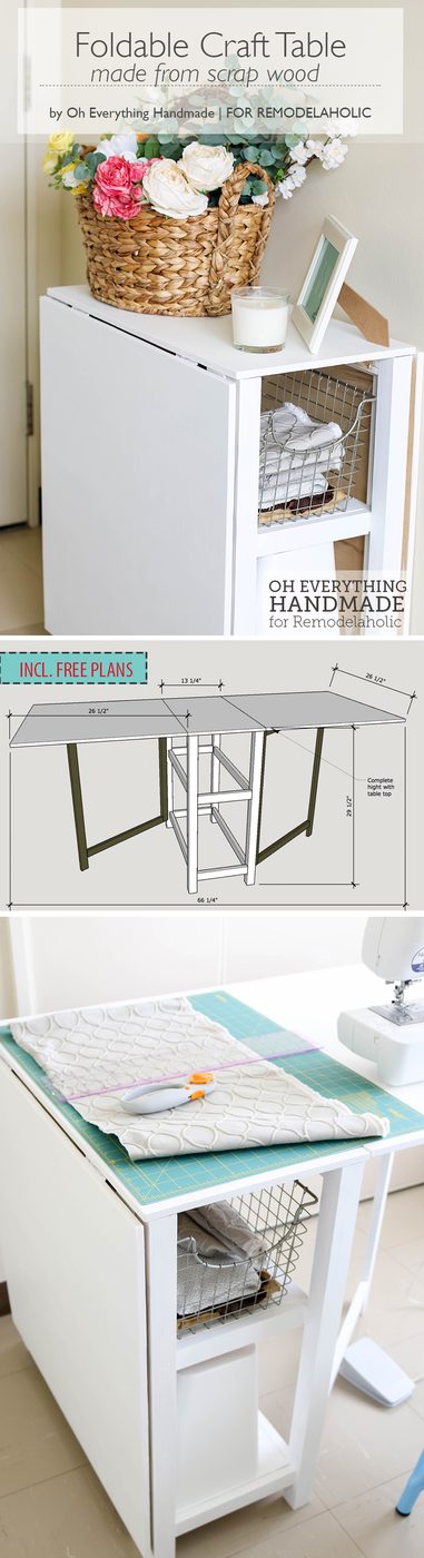 Craft Table made from scrap wood - featured by Oheverythinghandmade - Pin it