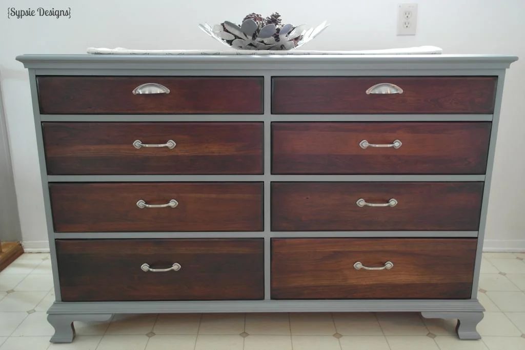 01-10 gray and walnut dresser makeover, Sypsie