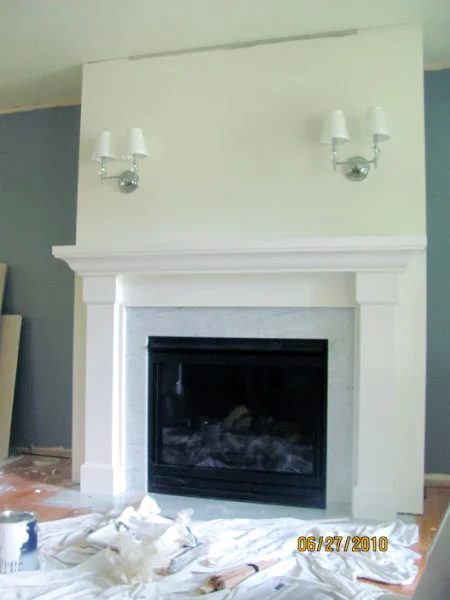 Living Room Remodel, Adding a Fireplace and Built in Bookshelves (8)