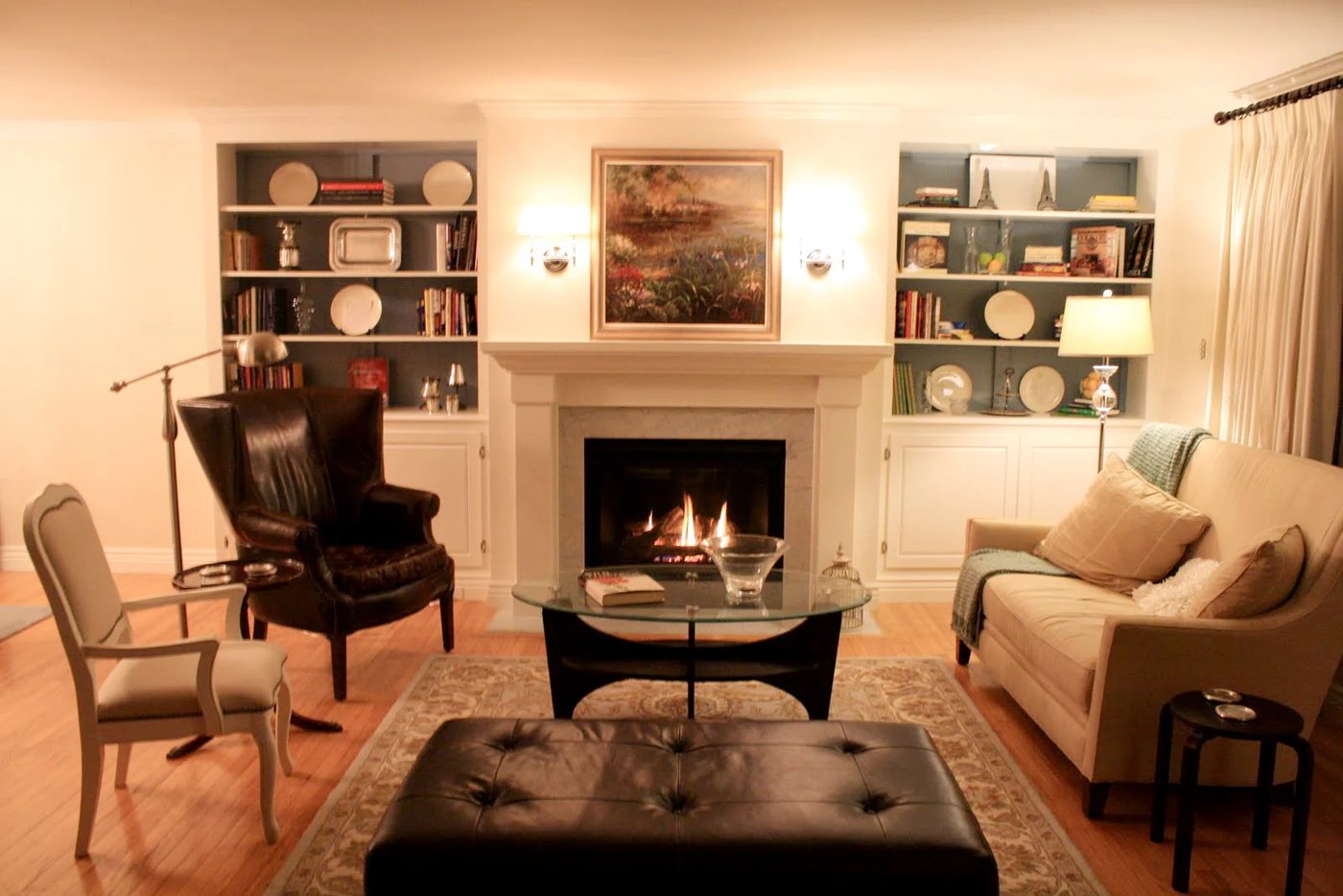 Living Room Remodel, Adding a Fireplace and Built in Bookshelves (2)