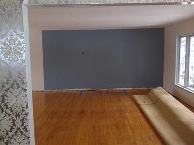 Living Room Remodel, Adding a Fireplace and Built in Bookshelves (4)
