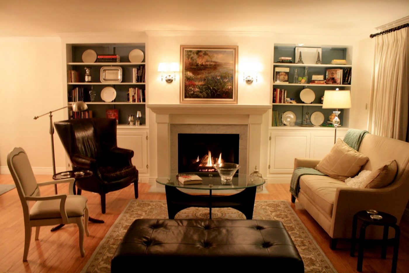 Living Room Remodel, Adding a Fireplace and Built in Bookshelves (15)