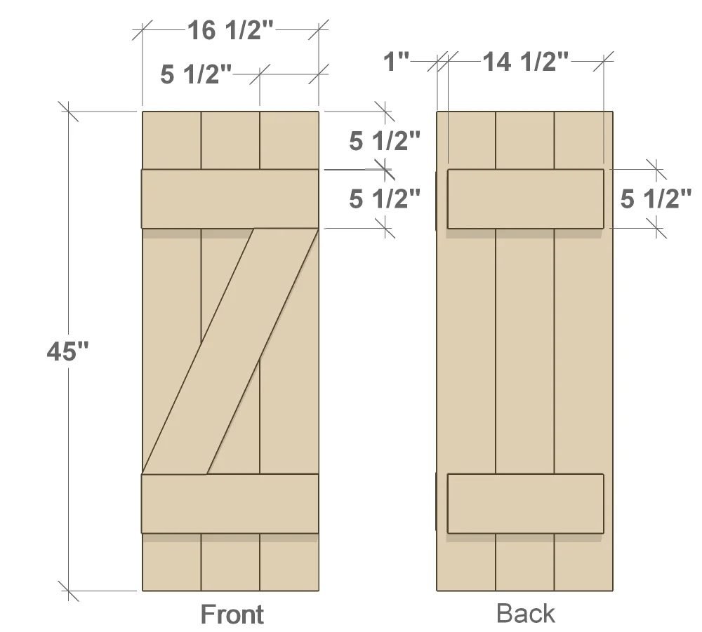 front and back Handmade shutters