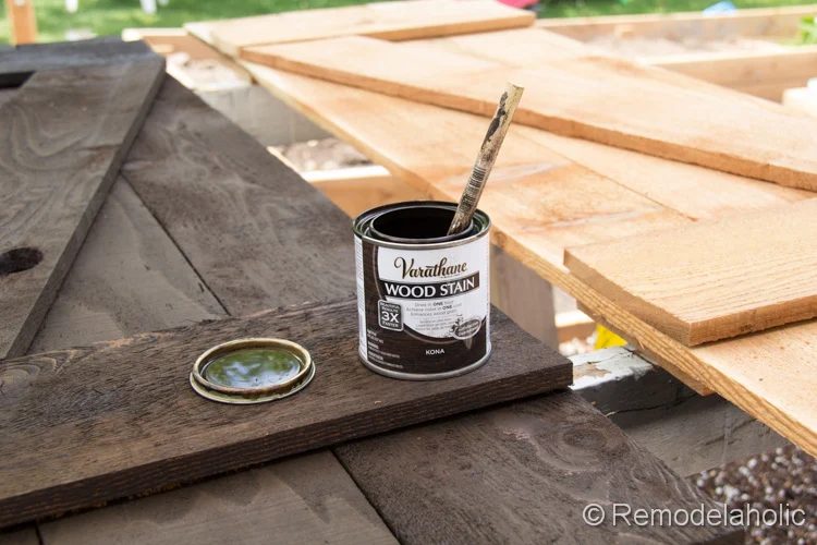 Handmade wood shutters stain