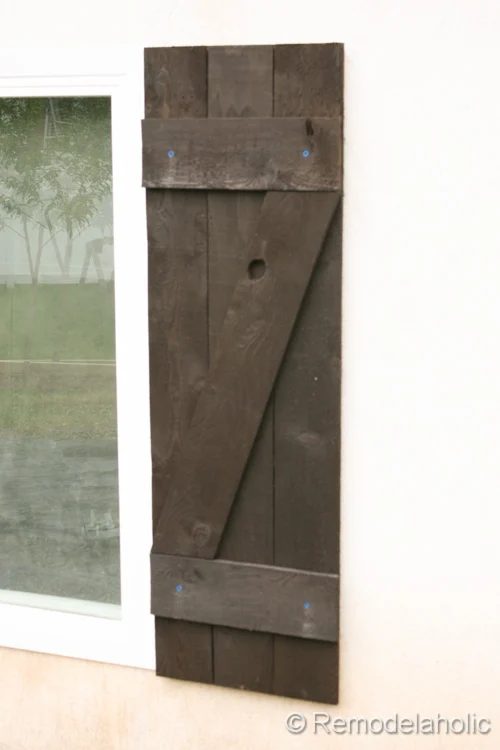 Handmade wood shutters installation