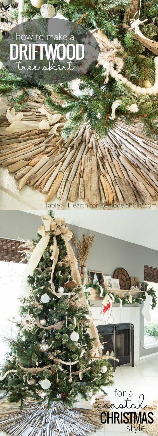 How To Make A Coastal Driftwood Christmas Tree Skirt Bekob