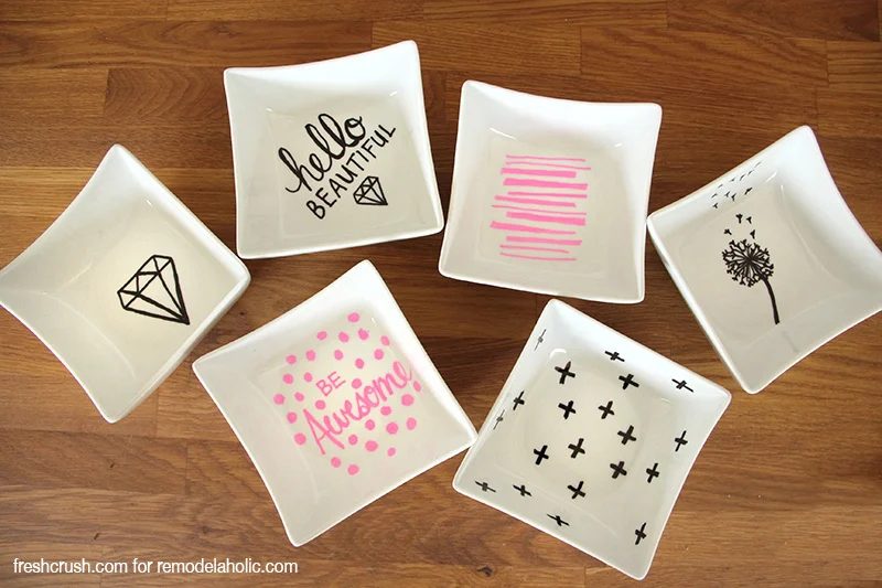 straightforward Drawer Organizing with Handmade Sharpie Jewelry Dishes