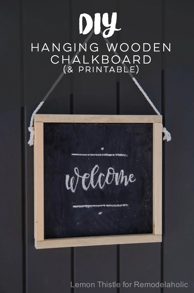 Handmade Hanging Wooden Chalkboard- so direct! Plus free handlettered printable template