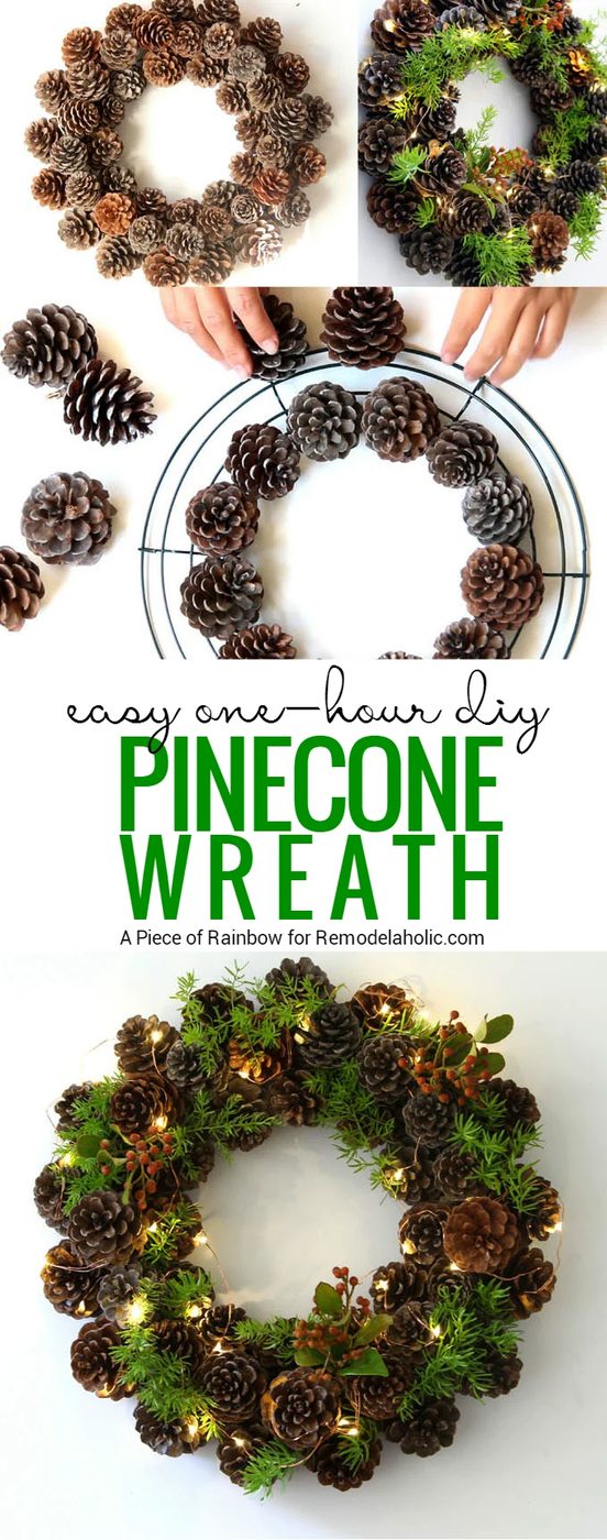 Diy Pinecone Wreath Bekob