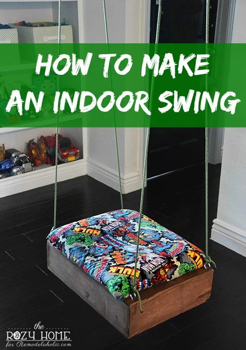 How to Make an Indoor Swing - this is so well fitted for a basement rec room or kids playroom!