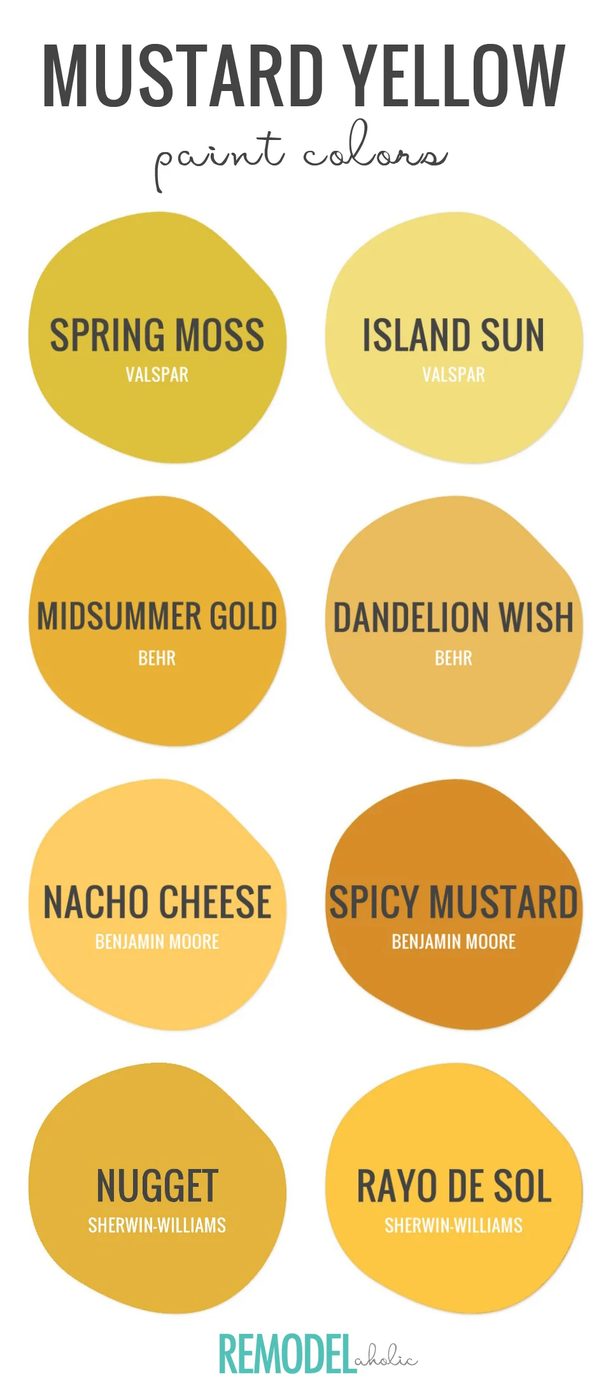 Try this trending on for size with the best mustard yellow paint colors. Paint the ceiling, paint the wall, paint the kitchen cabinets, or paint a piece of furniture. A dose of hap