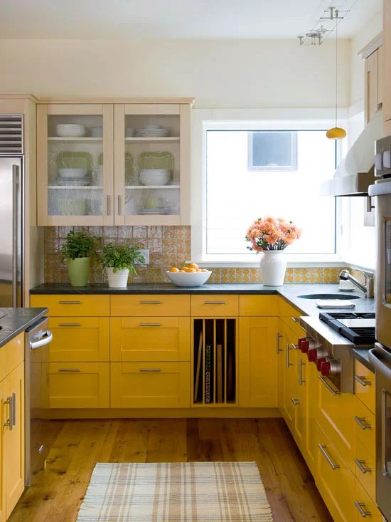 Bekob Color Files Marigold Kitchen Cabinets BHG