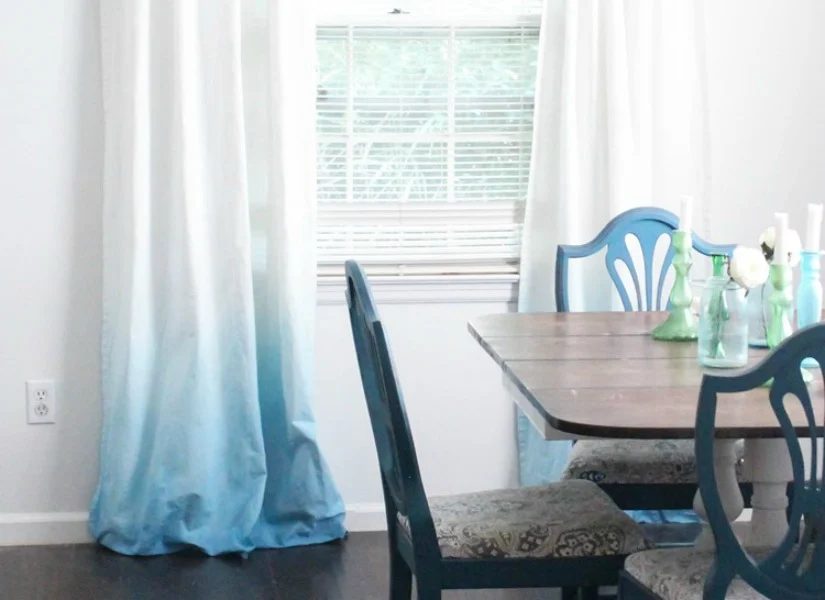 Make Your Own Ombre Dip Dye Curtains