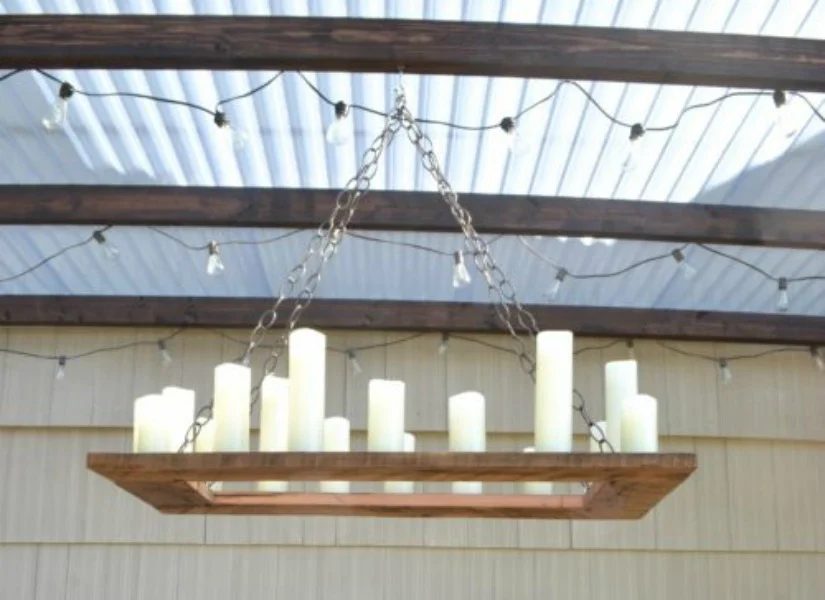 Make Your Own Rustic Candle Outdoor Chandelier
