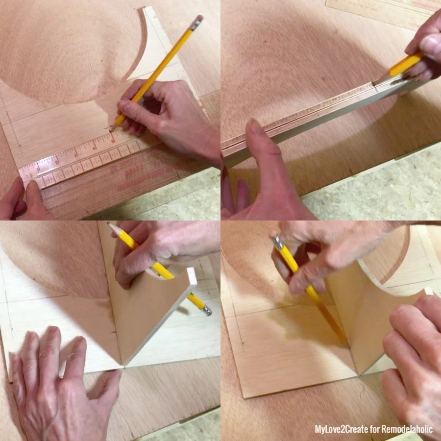 Marking Cut Lines Of Where To Cut On The Cross Base, MyLove2Create