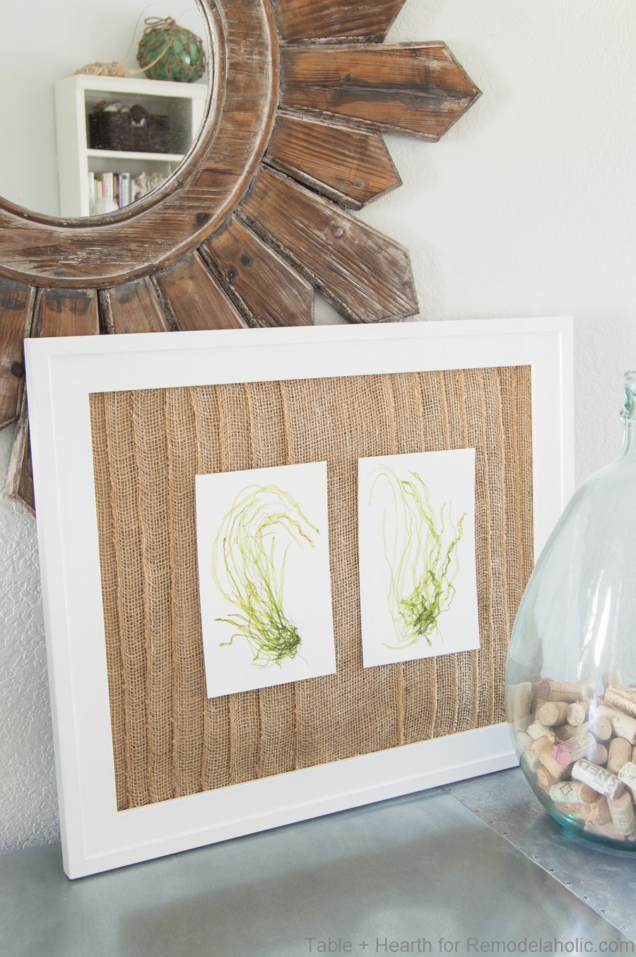Create an straightforward rustic or coastal art display with this layered burlap frame mat. Add family photos or art prints, and easily swap them for holiday and seasonal decoratin