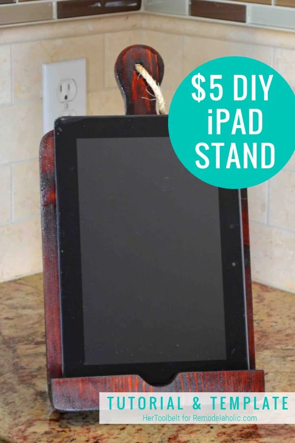 straightforward $5 Diy IPad Stand Tablet Holder Plan And Template, HerToolbelt