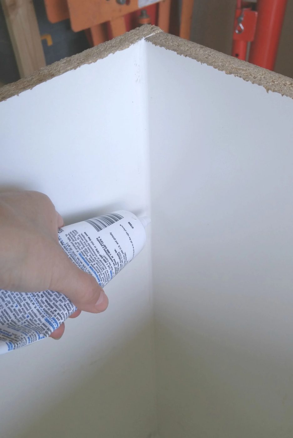 caulking-seams-handmade-tall-concrete-planter