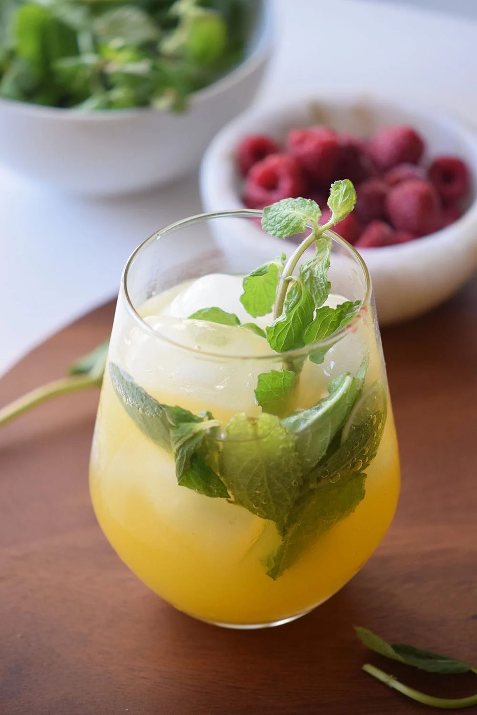 direct drink to stay cool in a healthy way with a mango basil spritzer