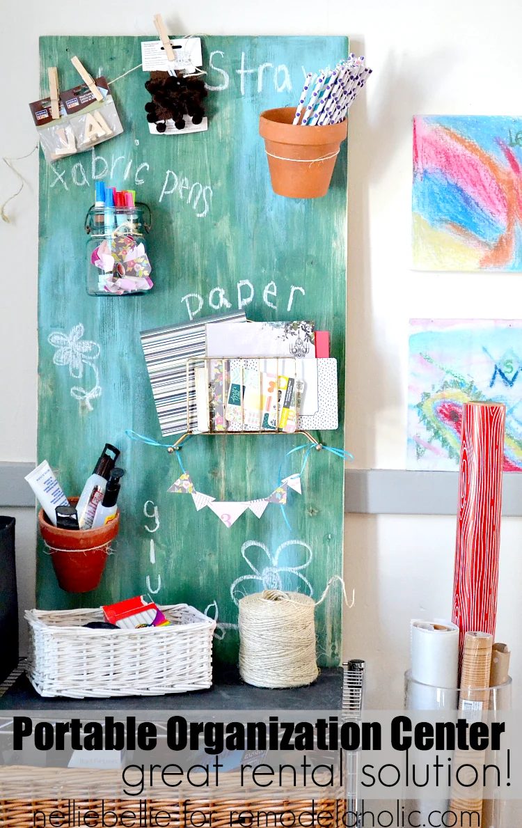 A portable organization center is a great rental solution! Create vertical storage without adding dreaded holes in the wall!
