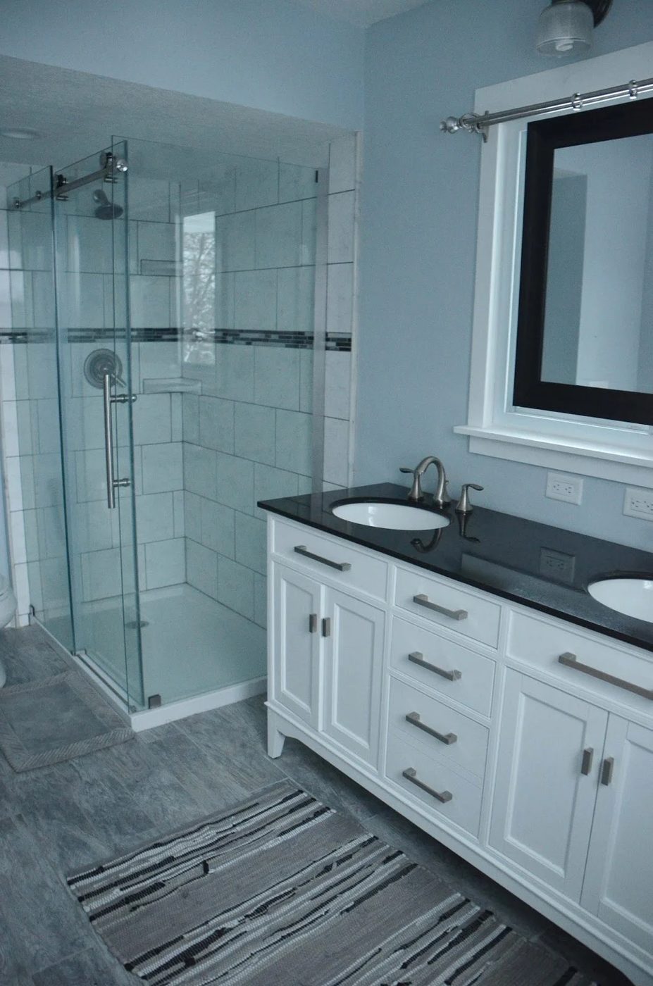 Master Bathroom Renovation, glass-walled shower, by Since I Became a Mom featured on @Remodelohic