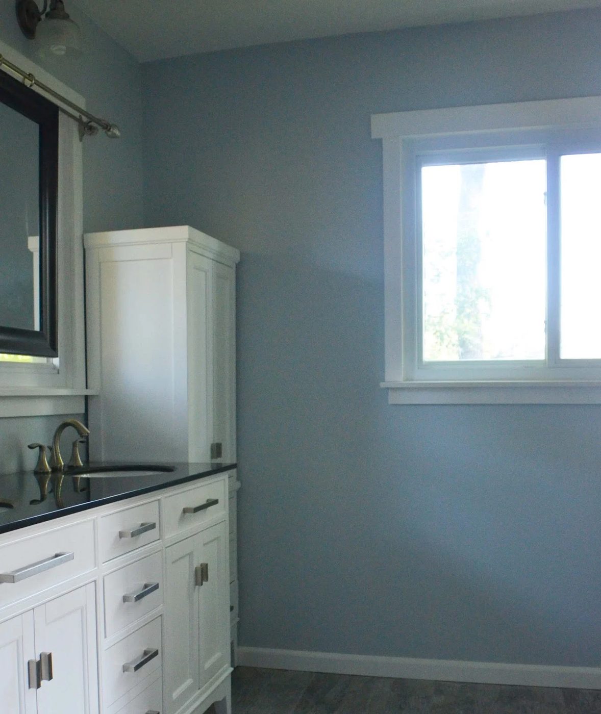 Bathroom Remodel, Glidden Fostoria Glass Blue Paint