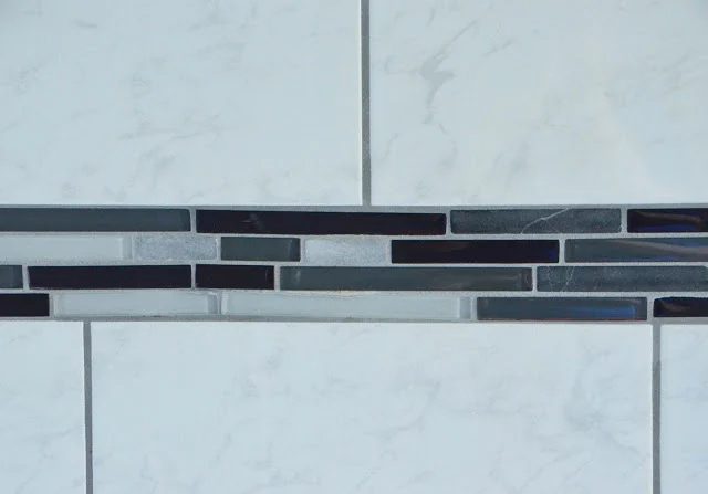 Master Bathroom Renovation, dark and light gray shower tile, by Since I Became a Mom featured on @Remodelohic