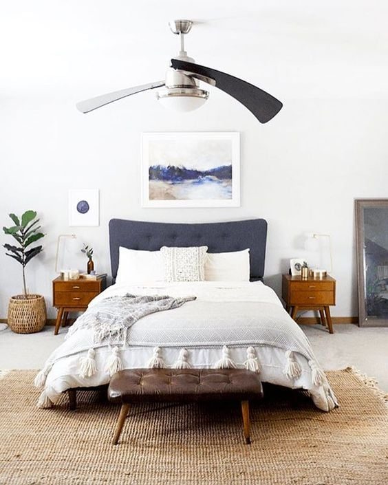 Blue Bedroom Decorating options and Inspiration + Tips for Decorating Above a Bed Headboard #Bekob