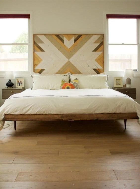 Blue Bedroom Decorating options and Inspiration + Tips for Decorating Above a Bed Headboard #Bekob