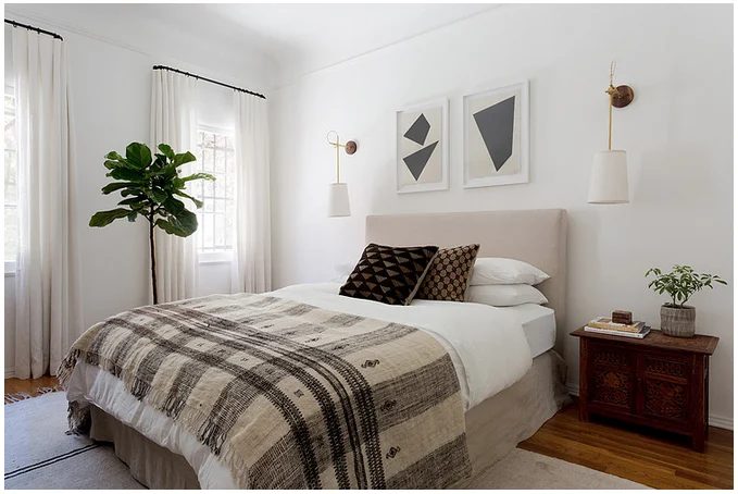 Blue Bedroom Decorating options and Inspiration + Tips for Decorating Above a Bed Headboard #Bekob