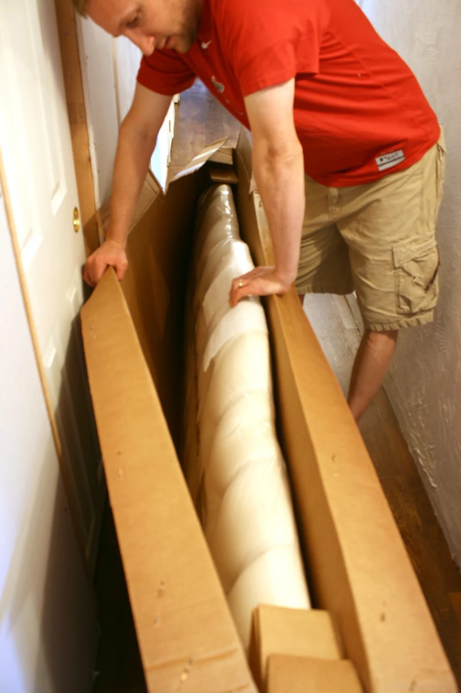 Master beadroom progress, before after tufted headboards curtained wall master bedroom (11)