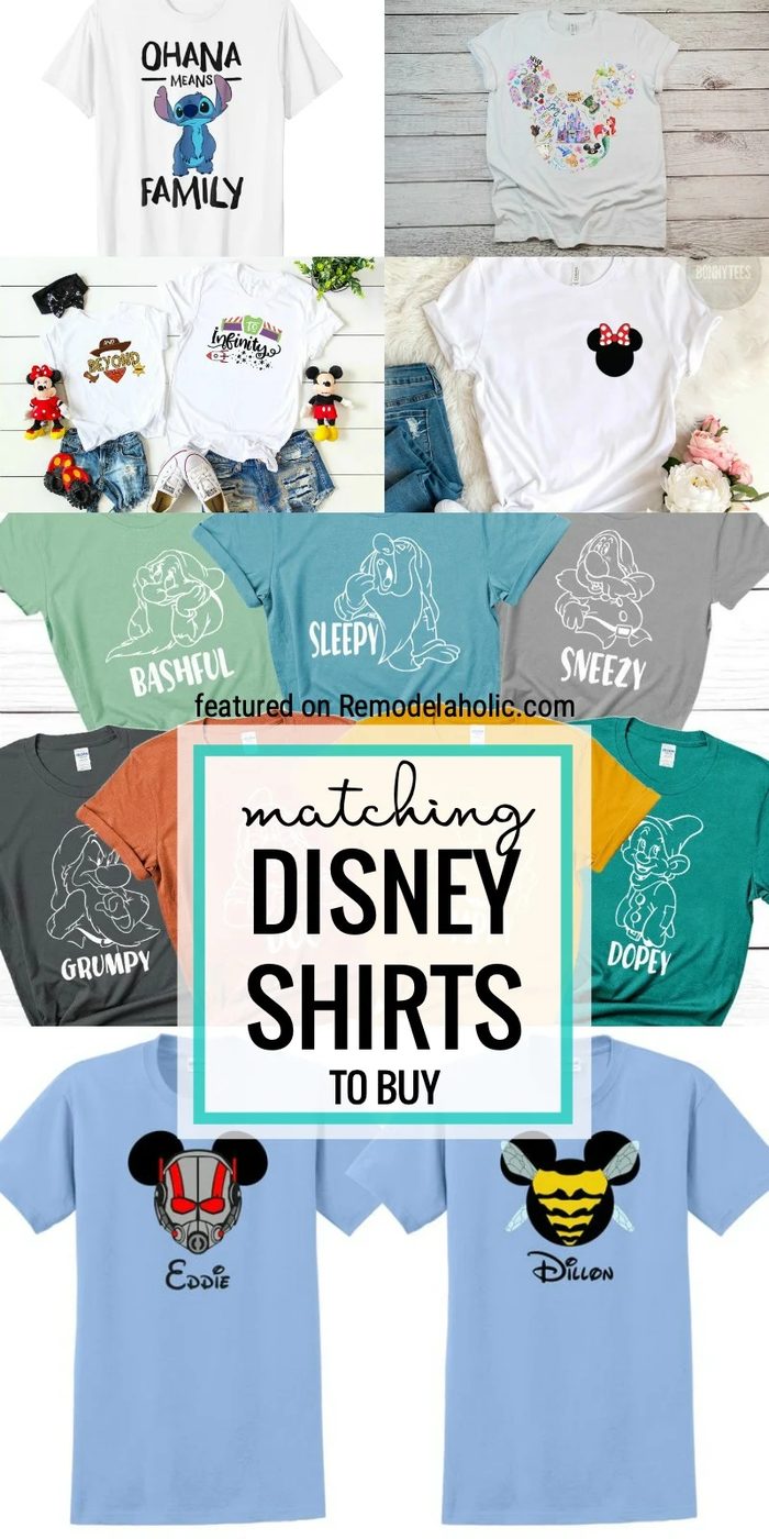 Match With Friends And Family On Your Next Disney Trip Or While At Home With These Matching Disney Themed Shirts To Buy Featured On Bekob.com