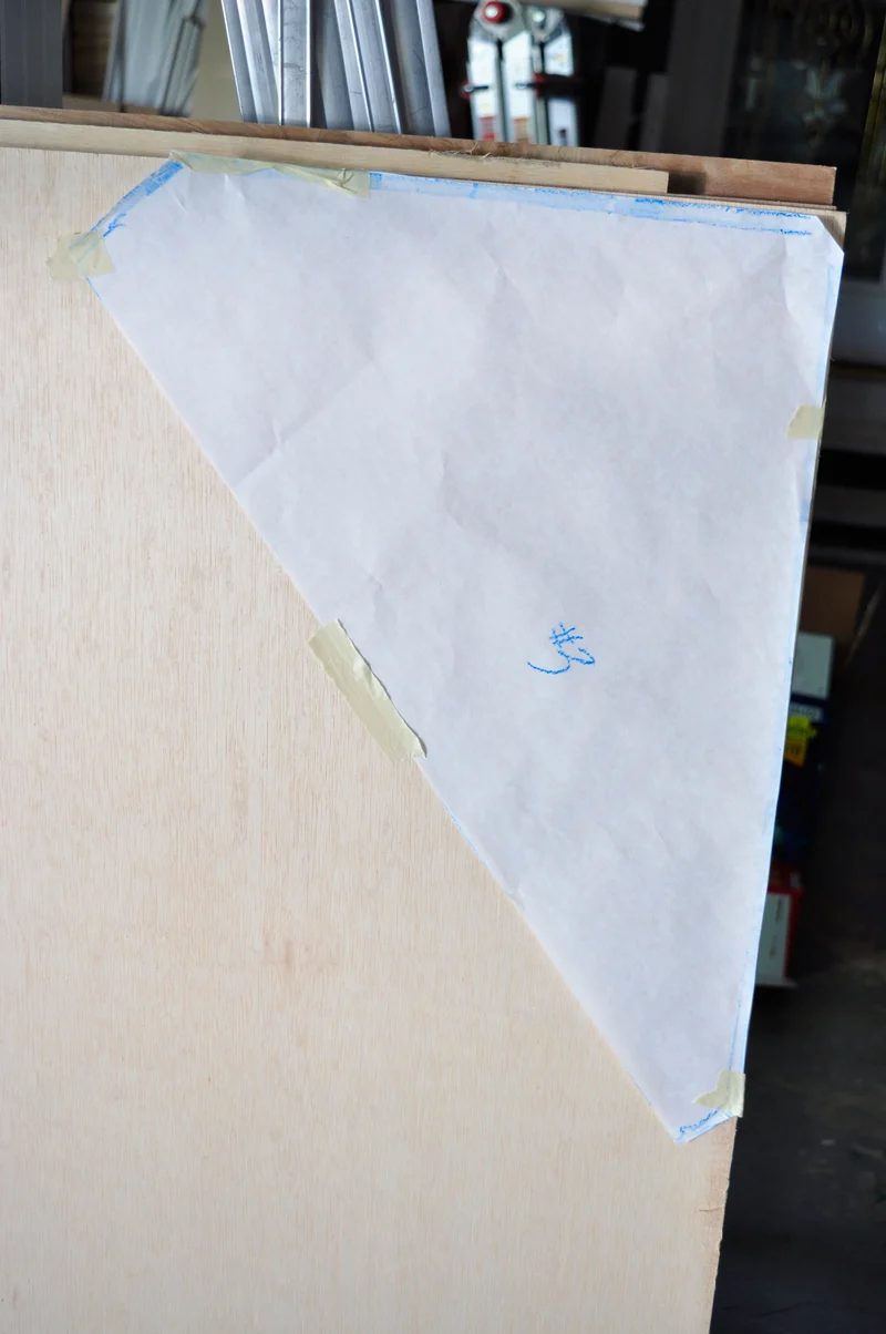 how to cut odd corner floating shelf shapes from plywood, coat closet organizing options