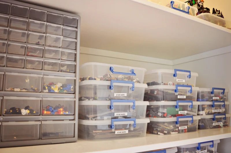 lego organization option with tool drawers and separate bins