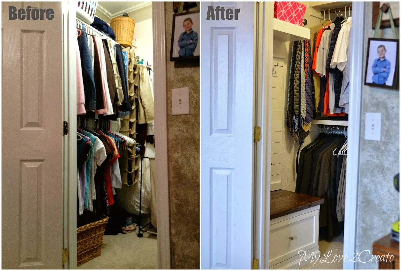 before and after master closet makeover, My Love 2 Create on Bekob