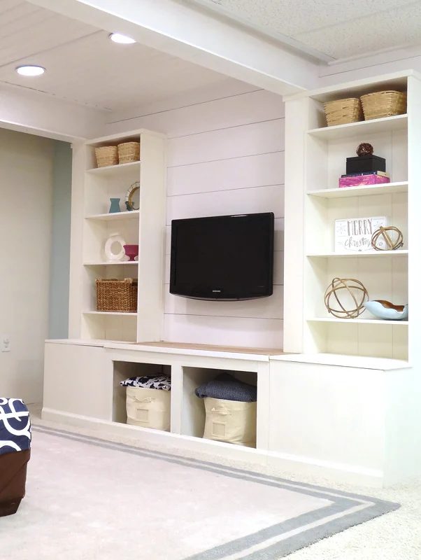 How to Create a Built-In Media Storage Unit (starting with a set of low-cost IKEA bookcases!) Full walkthrough on Bekob.com from Provident Home Design
