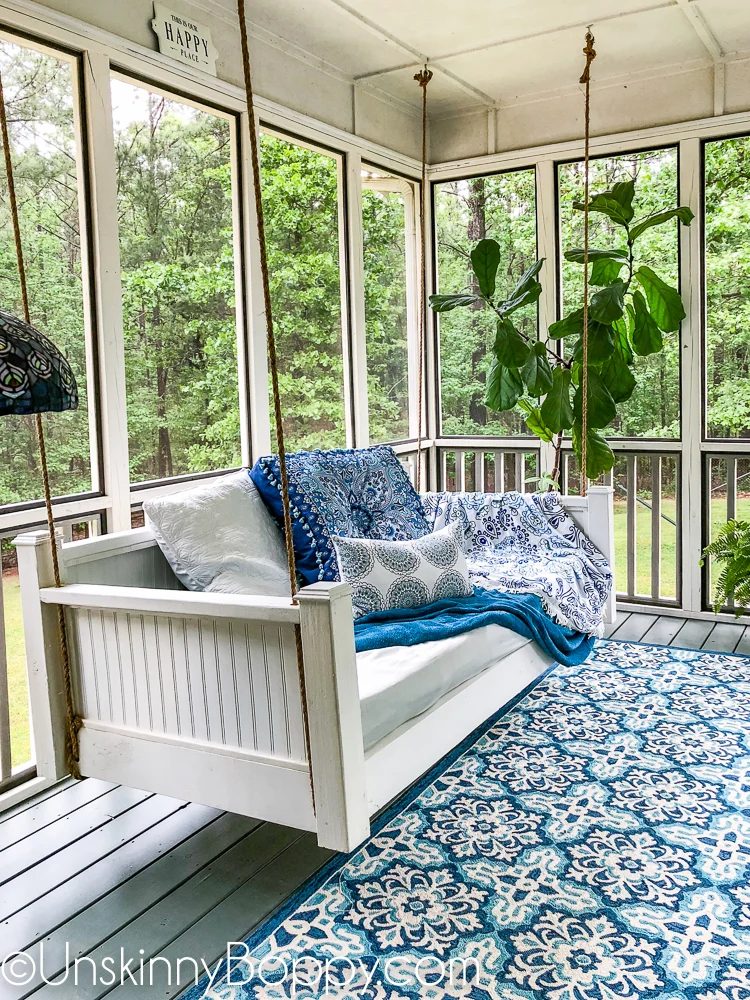 Back Porch Bed Swing Makeover 21