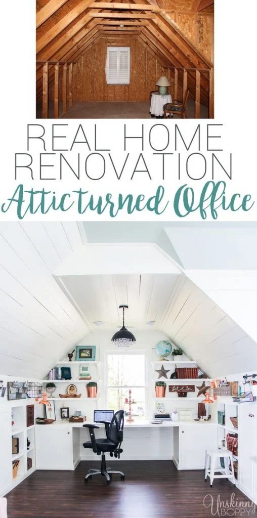 Attic Turned Office Renovation 508x1024