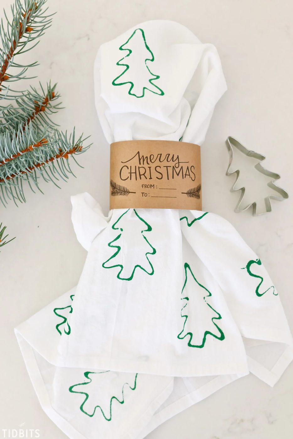 Christmas Cookie Cutter Stamped Tea Towels 42