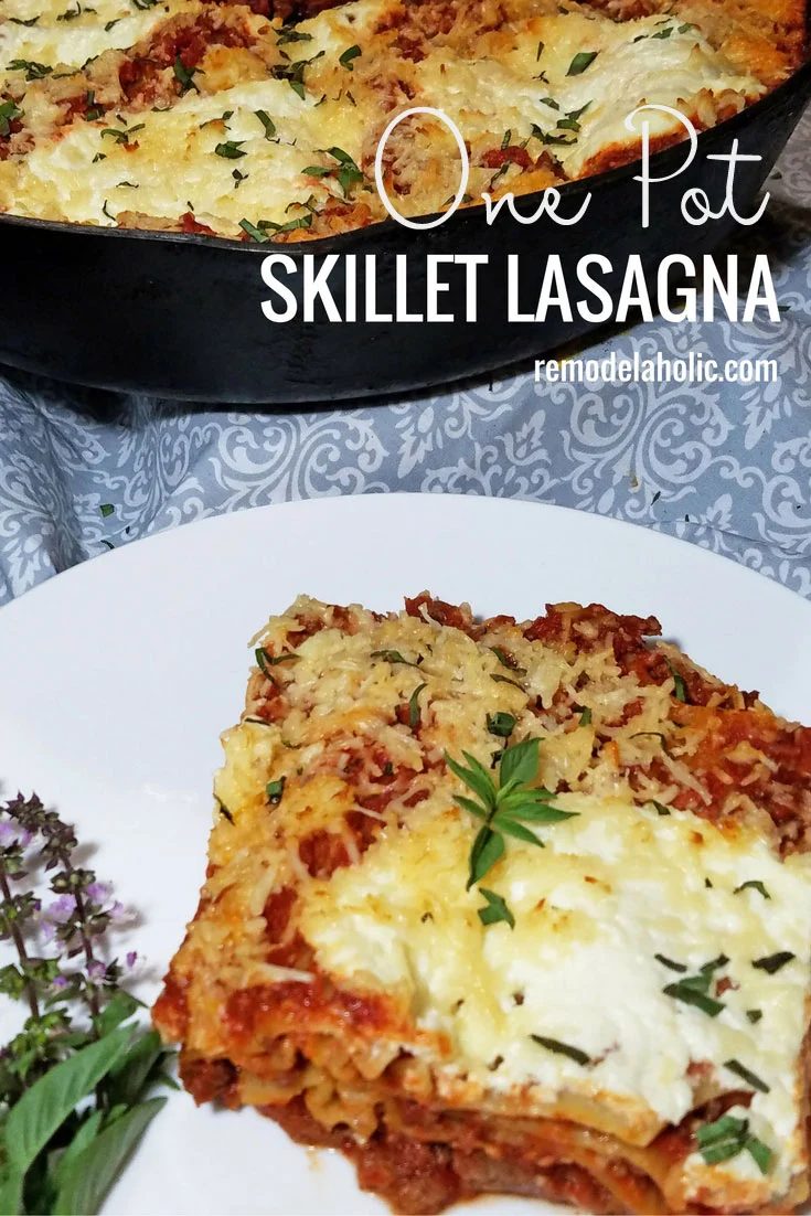 A direct and quick dinner recipe using one pot! Try this Melt in your Mouth Skillet Lasagna recipe via Bekob.com