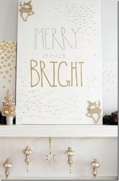Merry and bright mantel decor