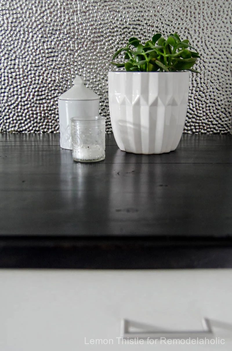 How to install a metal (steel) ceiling tile backsplash